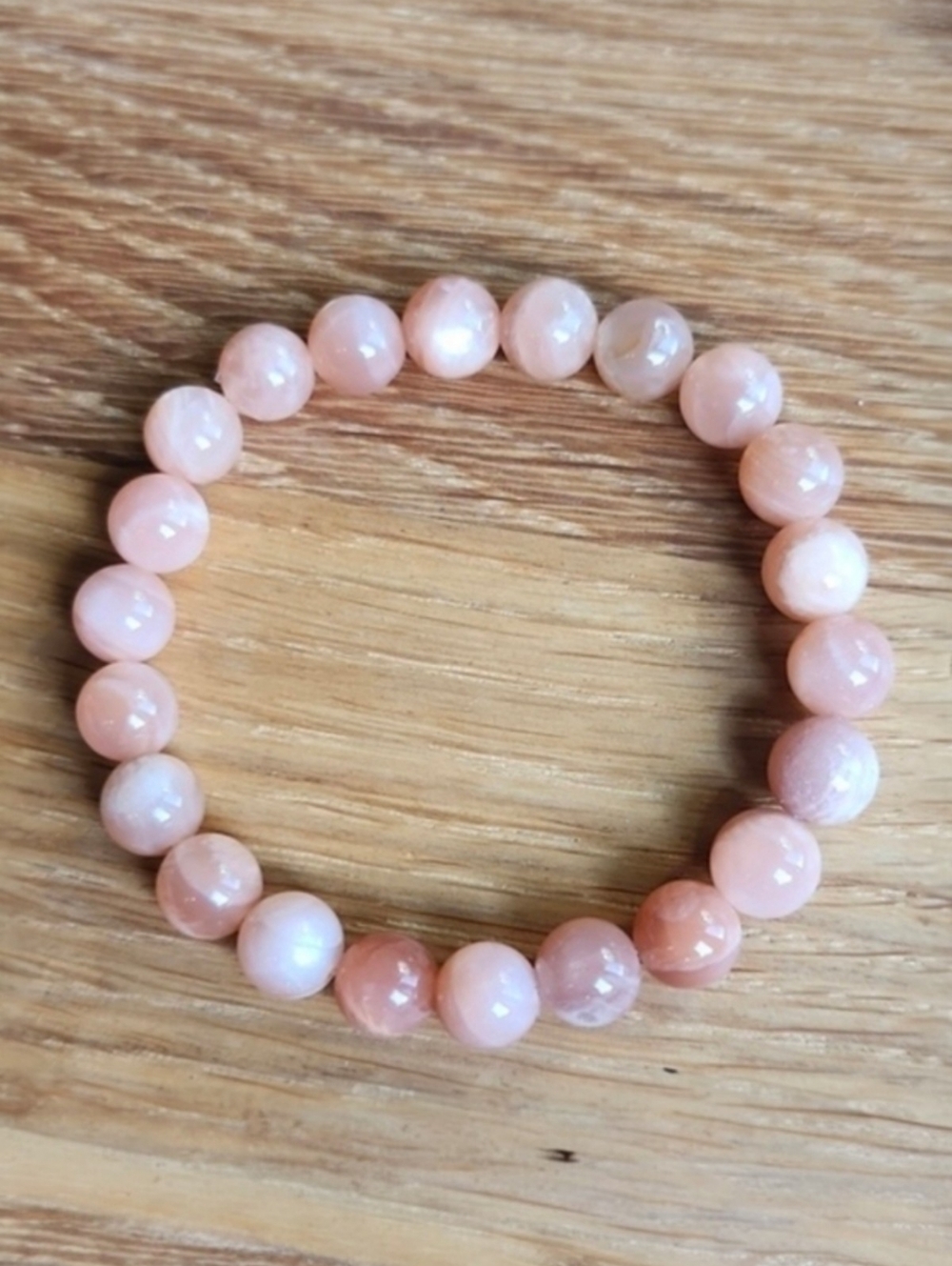 Sunstone Beaded Stretch Bracelet | Handmade | Orange